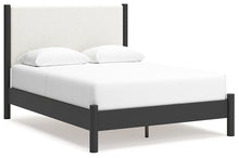 Load image into Gallery viewer, Cadmori Queen Upholstered Panel Bed with Mirrored Dresser and 2 Nightstands
