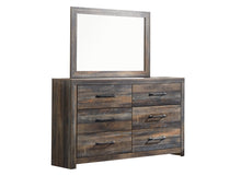 Load image into Gallery viewer, Drystan Full Panel Bed with 4 Storage Drawers with Mirrored Dresser
