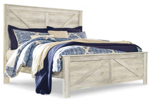 Load image into Gallery viewer, Bellaby Queen Crossbuck Panel Bed with Mirrored Dresser and 2 Nightstands
