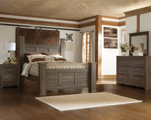 Load image into Gallery viewer, Juararo Queen Poster Bed with Mirrored Dresser and Chest
