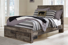 Load image into Gallery viewer, Derekson Full Panel Bed with 2 Storage Drawers with Mirrored Dresser and Chest
