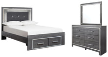 Load image into Gallery viewer, Lodanna Full Panel Bed with 2 Storage Drawers with Mirrored Dresser
