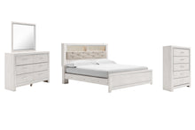 Load image into Gallery viewer, Altyra King Panel Bookcase Bed with Mirrored Dresser and Chest
