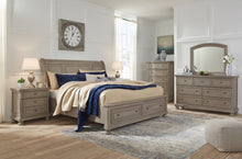 Load image into Gallery viewer, Lettner Queen Sleigh Bed with 2 Storage Drawers with Mirrored Dresser, Chest and 2 Nightstands
