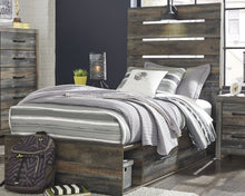 Load image into Gallery viewer, Drystan Twin Panel Headboard with Mirrored Dresser
