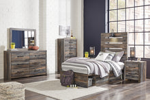Load image into Gallery viewer, Drystan Twin Panel Headboard with Mirrored Dresser, Chest and Nightstand
