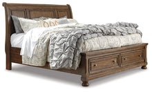 Load image into Gallery viewer, Flynnter  Sleigh Bed With 2 Storage Drawers With Mirrored Dresser And Chest
