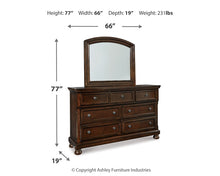 Load image into Gallery viewer, Porter Queen Panel Bed with Mirrored Dresser
