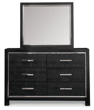 Load image into Gallery viewer, Kaydell Queen Upholstered Panel Headboard with Mirrored Dresser and 2 Nightstands
