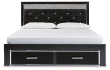 Load image into Gallery viewer, Kaydell King Upholstered Panel Storage Platform Bed with Mirrored Dresser, Chest and Nightstand
