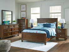 Load image into Gallery viewer, Danabrin Full Panel Bed with Mirrored Dresser and Chest
